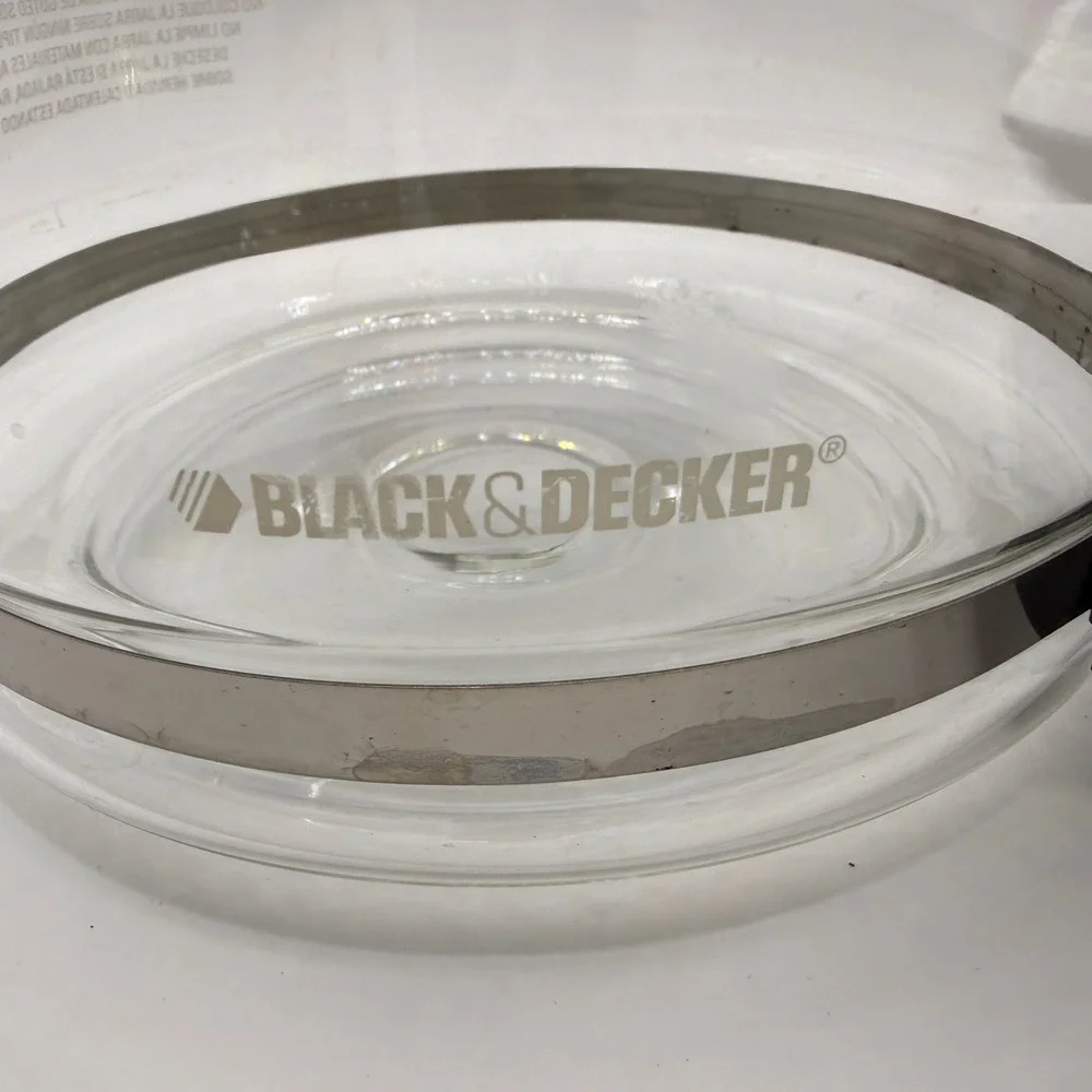 Black‎ and Decker 12 Cup Replacement Coffee Carafe Glass Pot Black Handle Clear